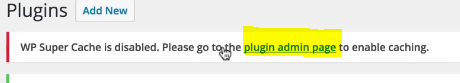 Go to the Plugin Admin Page