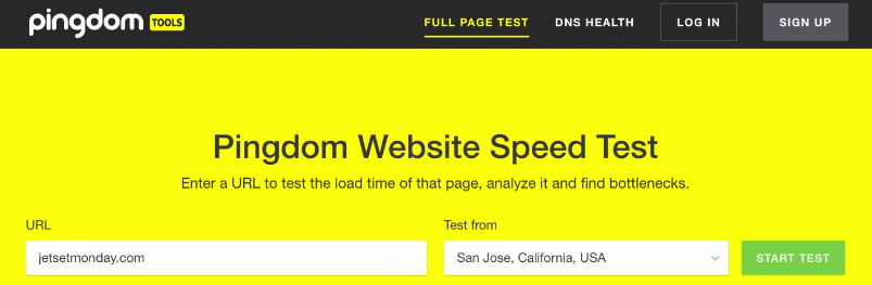 Test Site on Pingdom