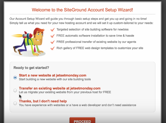Welcome to Account Setup Wizard